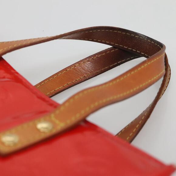 LOUIS VUITTON Monogram Vernis Reade PM Hand Bag Red Rouge M91088 - Picture 8 of 12